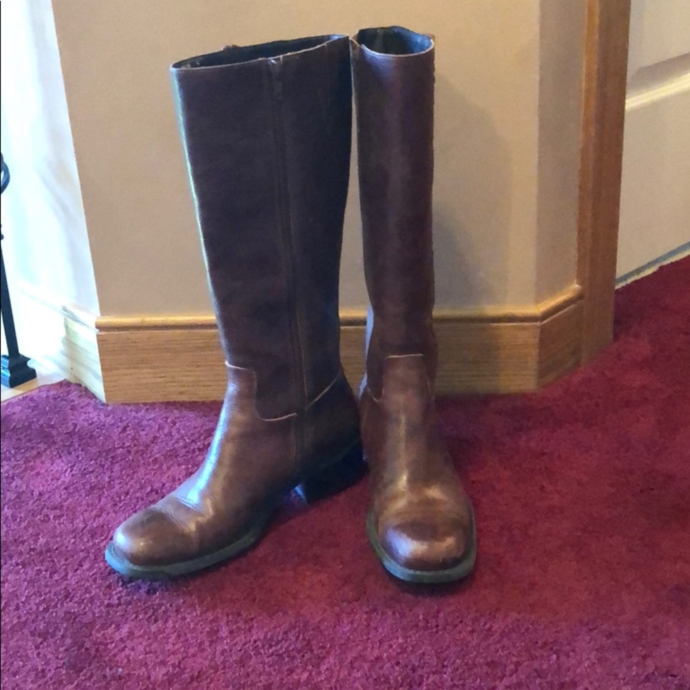Brown riding boots